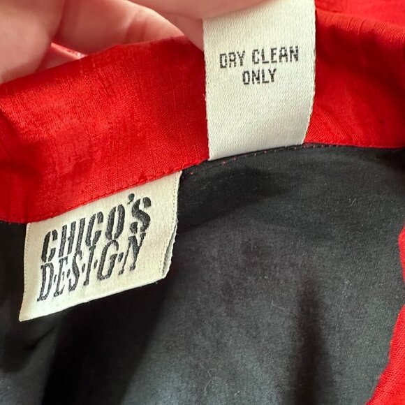 Chicos Design Vintage Silk Beaded Embroidered Art To Wear Jacket Size XS (0) Red - Picture 8 of 12